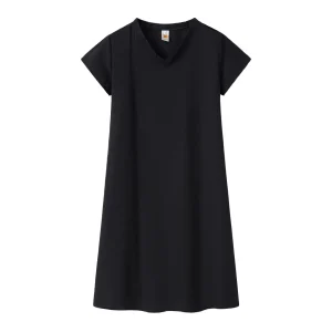 robe tunique manches courtes noir