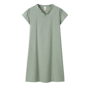 robe tunique manches courtes vert
