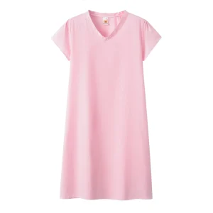 robe tunique manches courtes rose