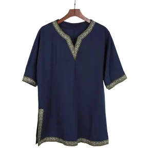 vêtement médiéval manches courtes bleu