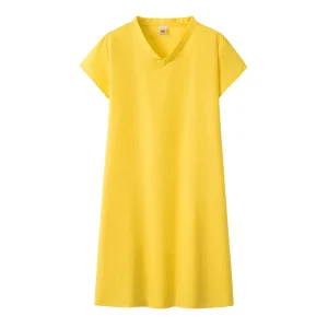 robe tunique manches courtes jaune