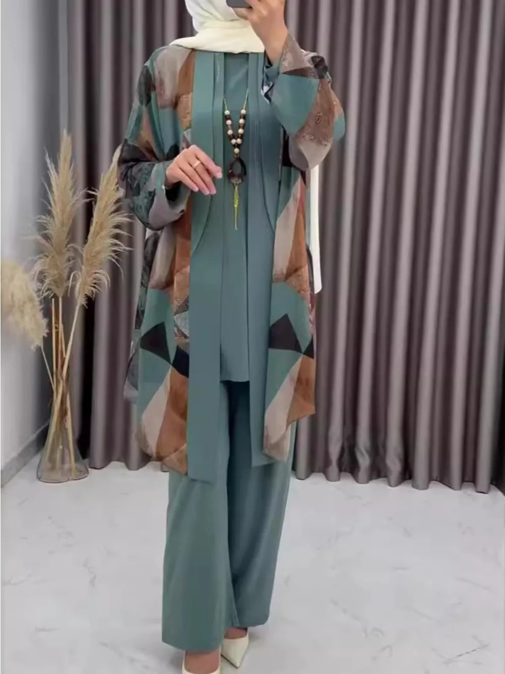 tenue trois pièces en vert