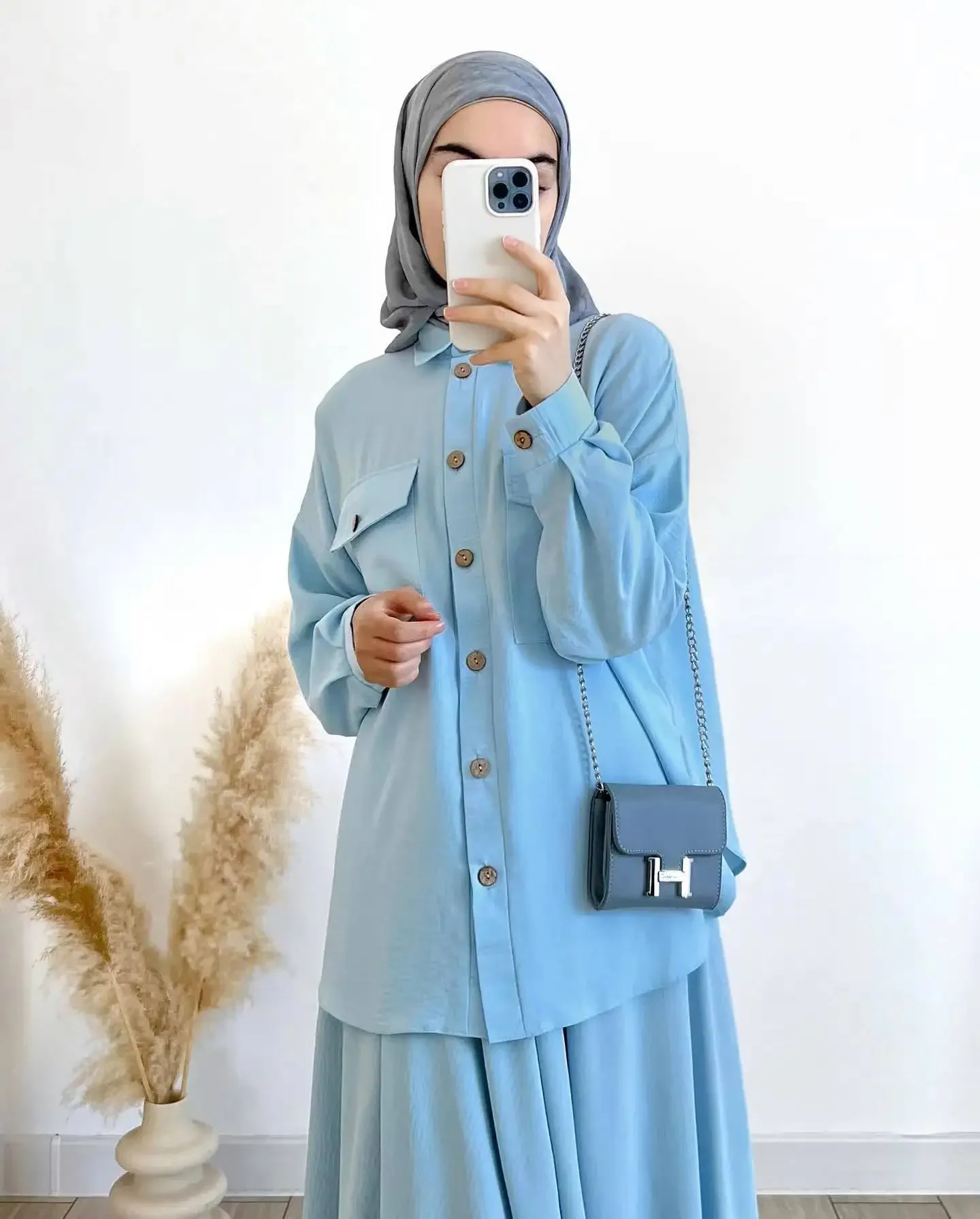 jupe longue bleue élégante