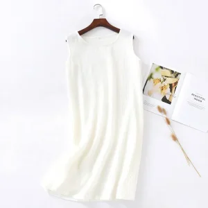 tunique sans manches en coton blanche