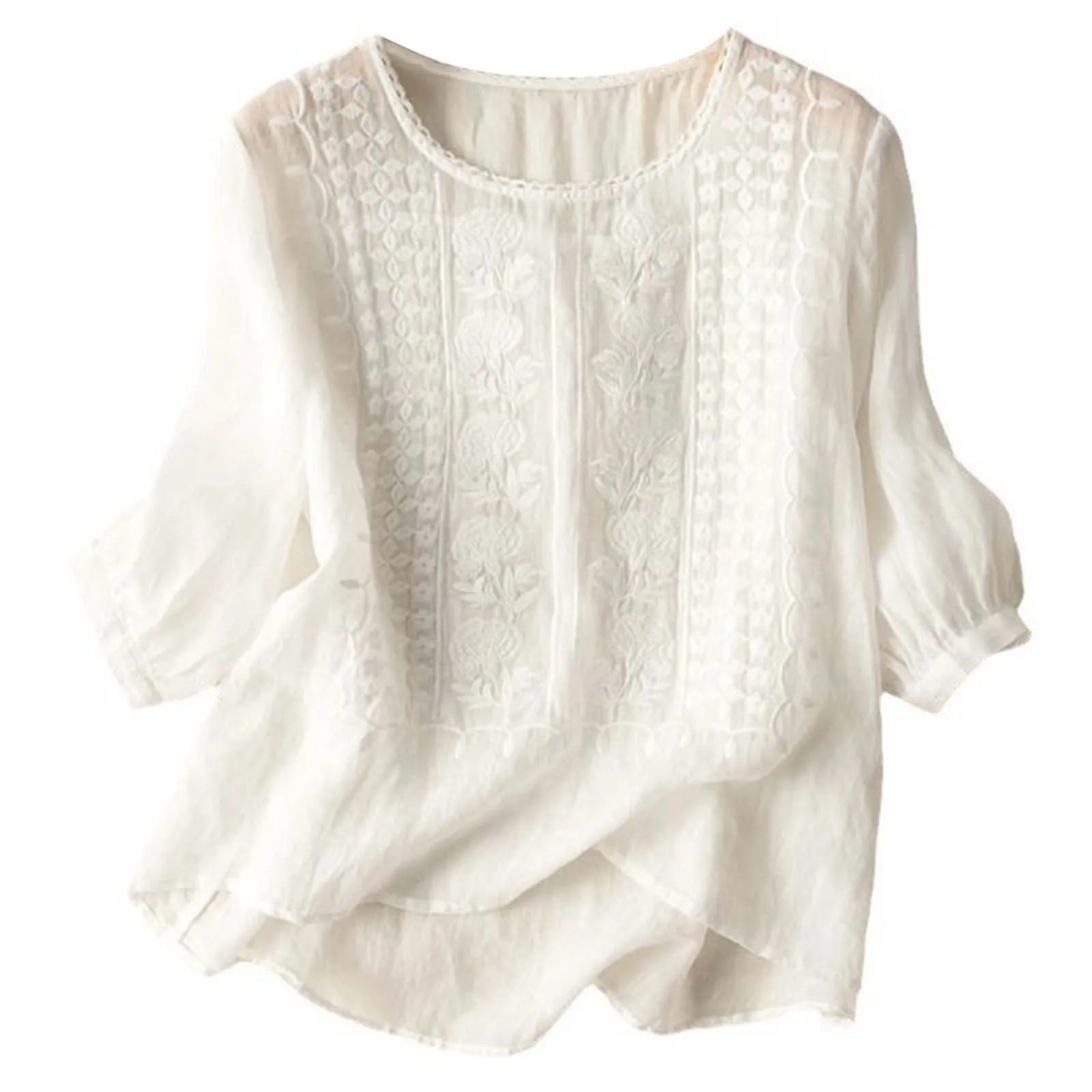 tunique légère en lin et coton blanche