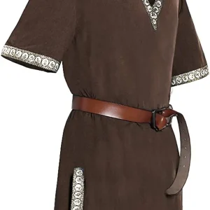 tunique homme style viking marron