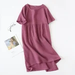 robe tunique en coton violet