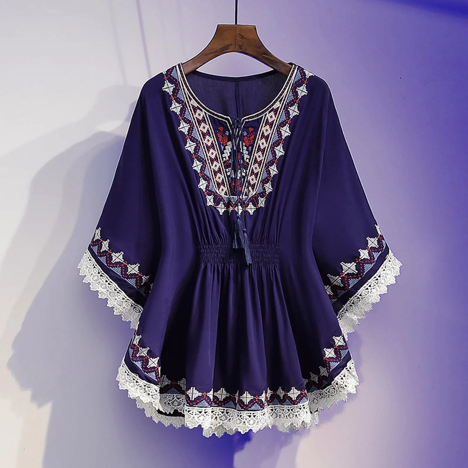 tunique élégante bleu nuit