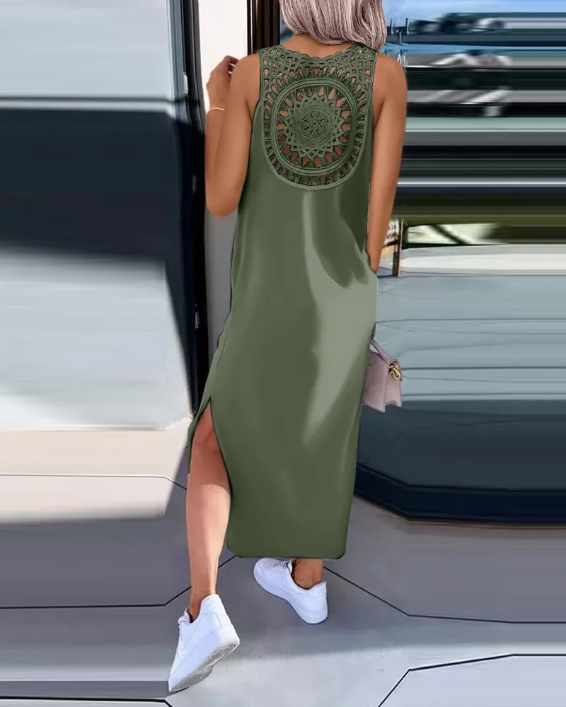 tunique verte sans manches style indien