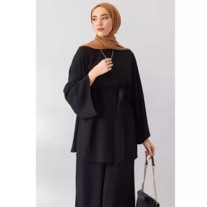 tunique noire avec pantalon large