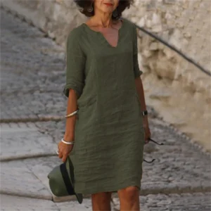 robe tunique pour femme kaki