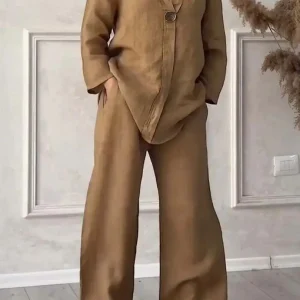 ensemble tunique et pantalon fluide kaki