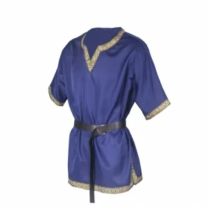tunique médiévale manches courtes bleu
