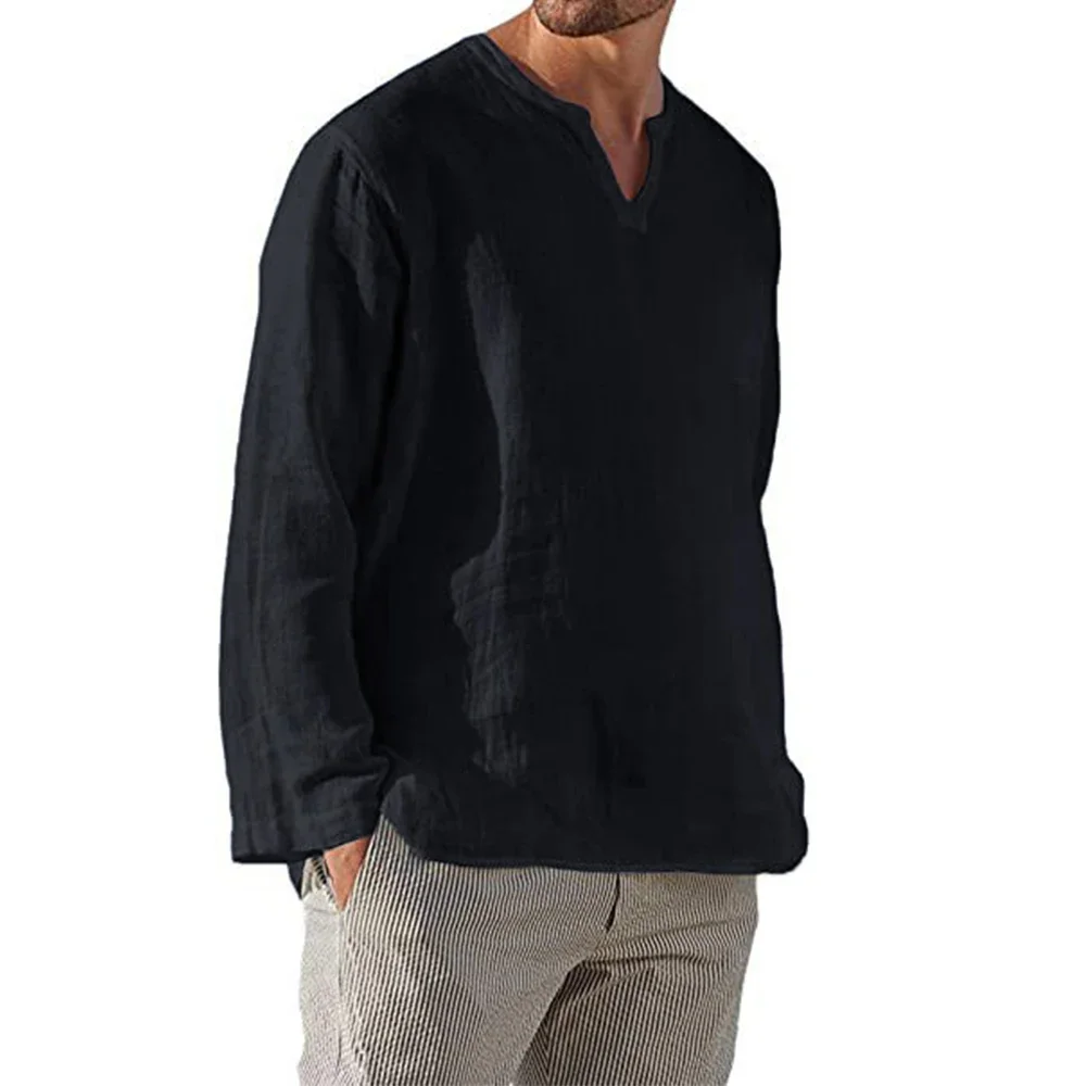 tunique noire à manches longues pour homme