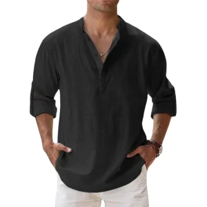 tunique en coton pour homme noir