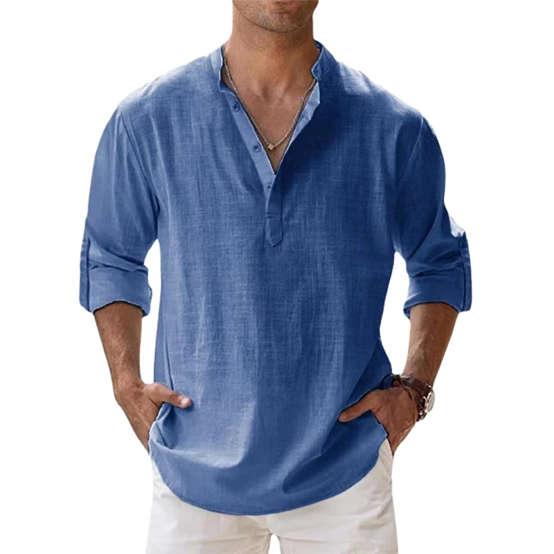 tunique en coton pour homme bleu