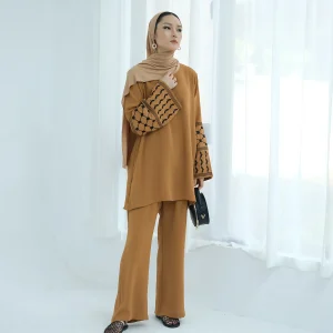 ensemble tunique pantalon indien camel