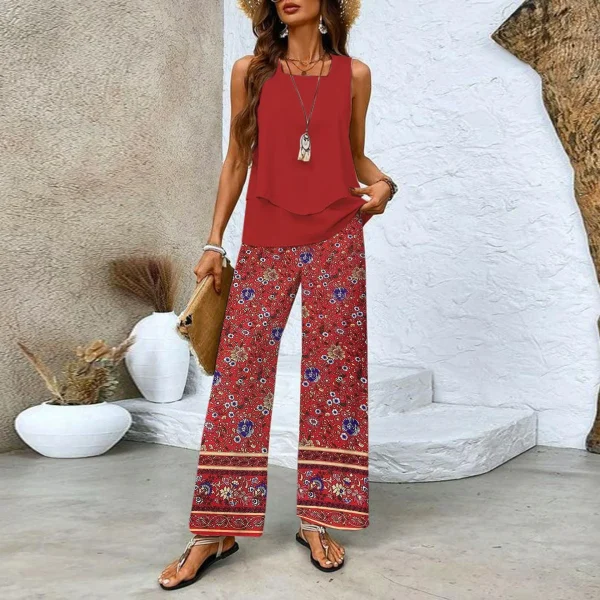 ensemble tunique pantalon rose indien