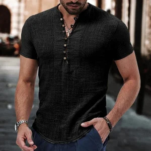 tunique en lin pour homme noir