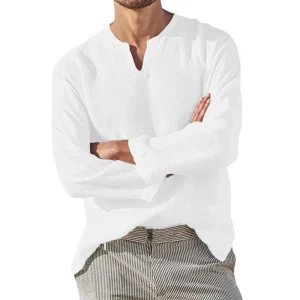 tunique homme manches longues blanche