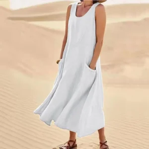 tunique sans manches en coton blanche