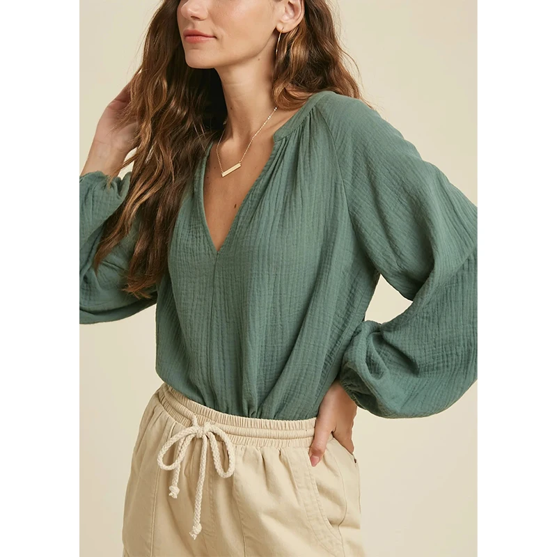 vêtement femme en coton vert