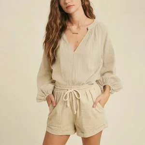 tunique coton pour femme beige