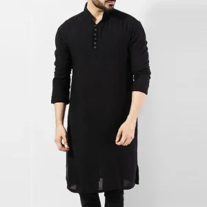 tunique indienne homme longue noir